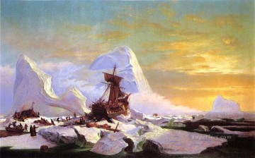 氷のボートの海景に押しつぶされる ウィリアム・ブラッドフォード Oil Paintings